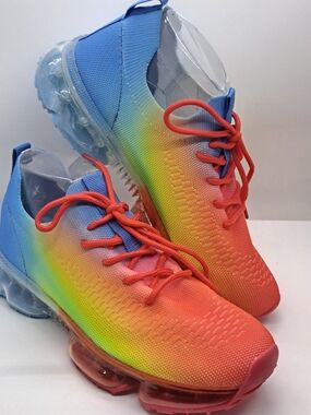 Lucky Step Women's Size 9 Rainbow Athletic Sneakers - Multicolor